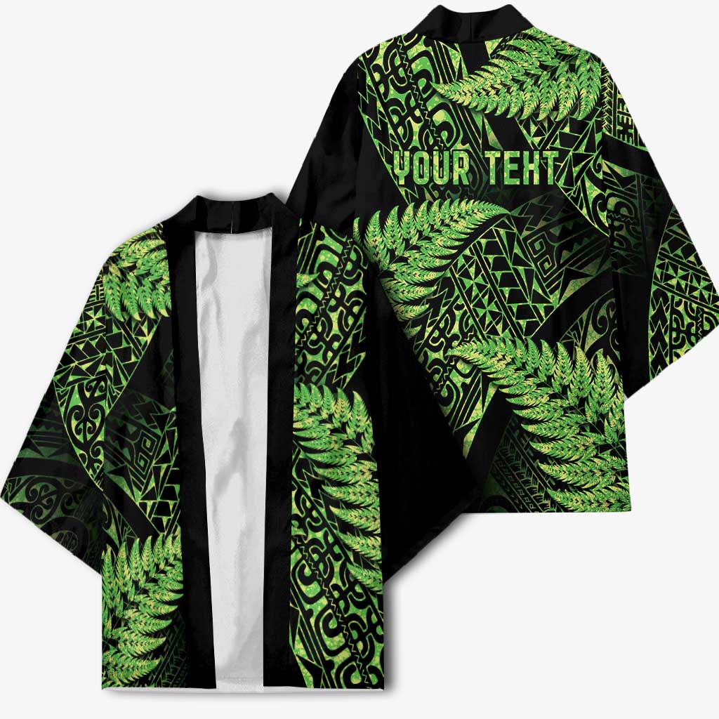 New Zealand Rugby Pacific Personalised Kimono All Lime Maori Pasifika Fern Pattern LT9 - Polynesian Pride