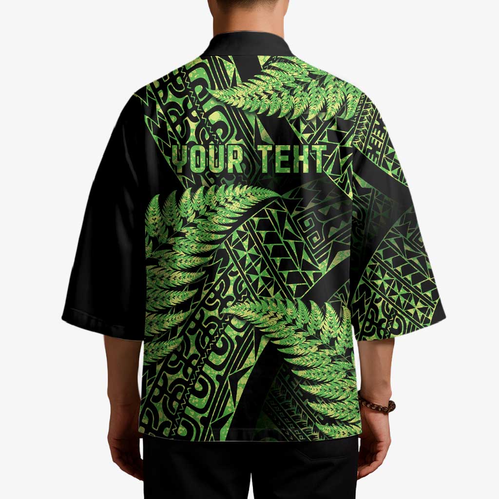New Zealand Rugby Pacific Personalised Kimono All Lime Maori Pasifika Fern Pattern LT9 - Polynesian Pride