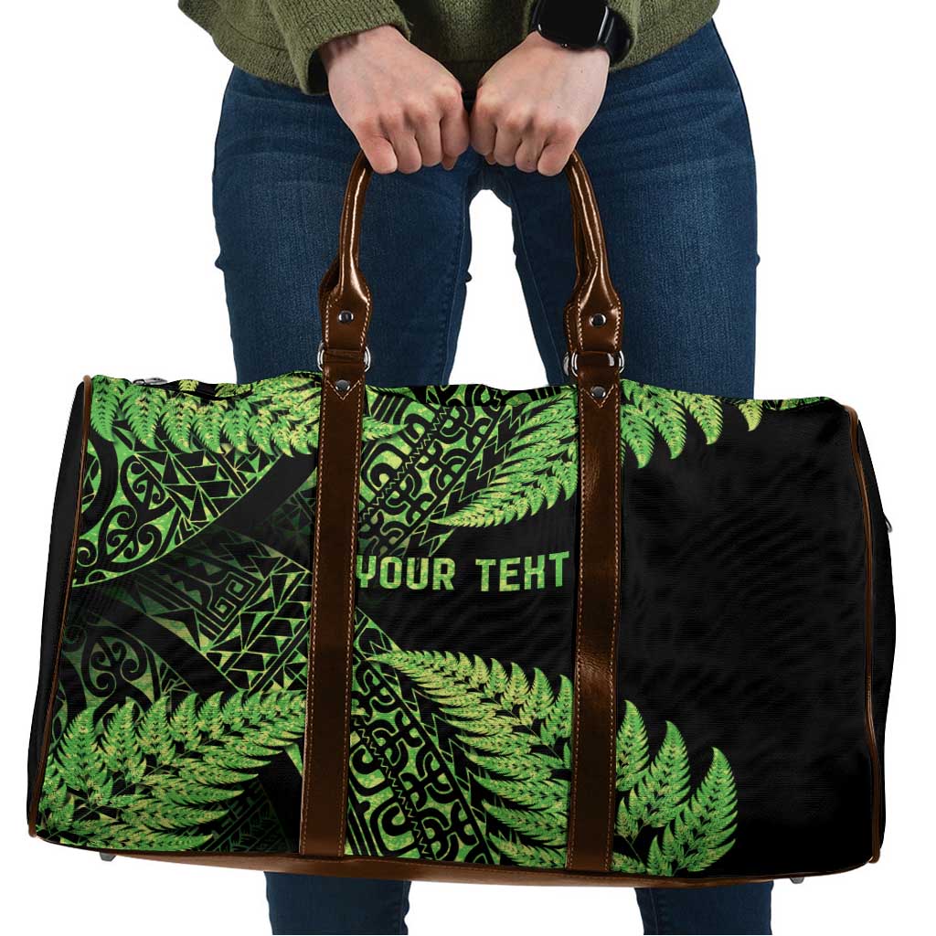 New Zealand Rugby Pacific Personalised Travel Bag All Lime Maori Pasifika Fern Pattern LT9 Lime - Polynesian Pride
