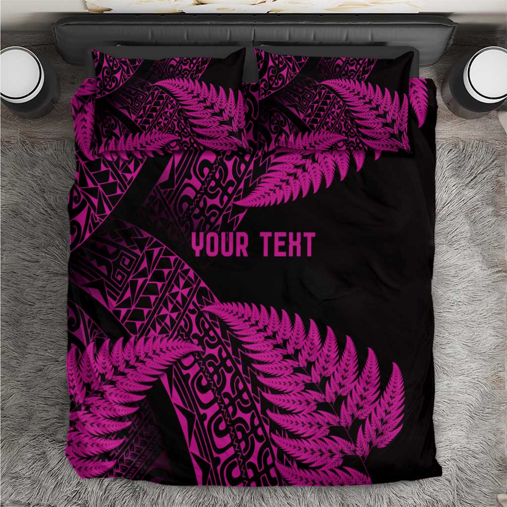 New Zealand Rugby Pacific Personalised Bedding Set All Pink Maori Pasifika Fern Pattern LT9 Pink - Polynesian Pride
