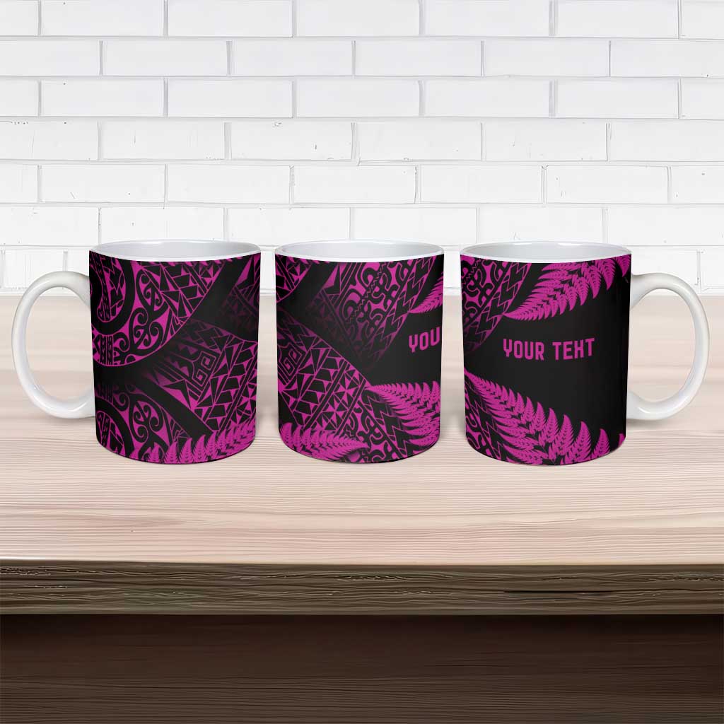 New Zealand Rugby Pacific Personalised Ceramic Mug All Pink Maori Pasifika Fern Pattern LT9 - Polynesian Pride