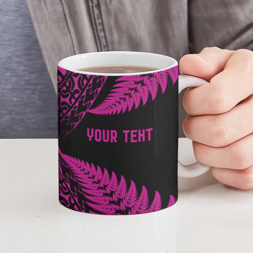 New Zealand Rugby Pacific Personalised Ceramic Mug All Pink Maori Pasifika Fern Pattern LT9 - Polynesian Pride