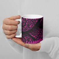 New Zealand Rugby Pacific Personalised Ceramic Mug All Pink Maori Pasifika Fern Pattern LT9 - Polynesian Pride