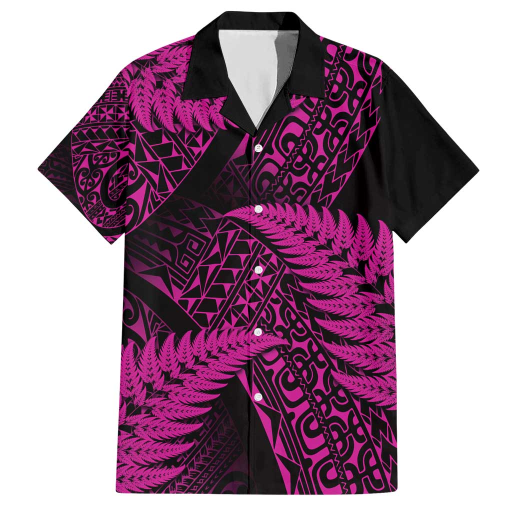 New Zealand Rugby Pacific Personalised Hawaiian Shirt All Pink Maori Pasifika Fern Pattern LT9 Pink - Polynesian Pride
