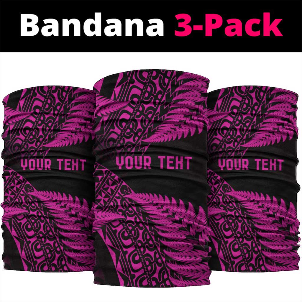 New Zealand Rugby Pacific Personalised Neck Gaiter All Pink Maori Pasifika Fern Pattern LT9 package One Size: 25*50cm Pink - Polynesian Pride
