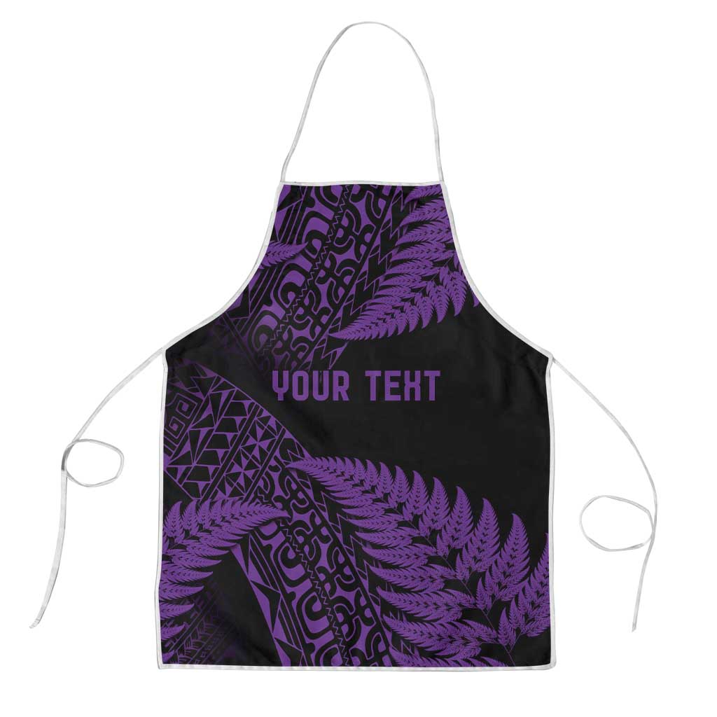 New Zealand Rugby Pacific Personalised Apron All Purple Maori Pasifika Fern Pattern LT9 Purple - Polynesian Pride