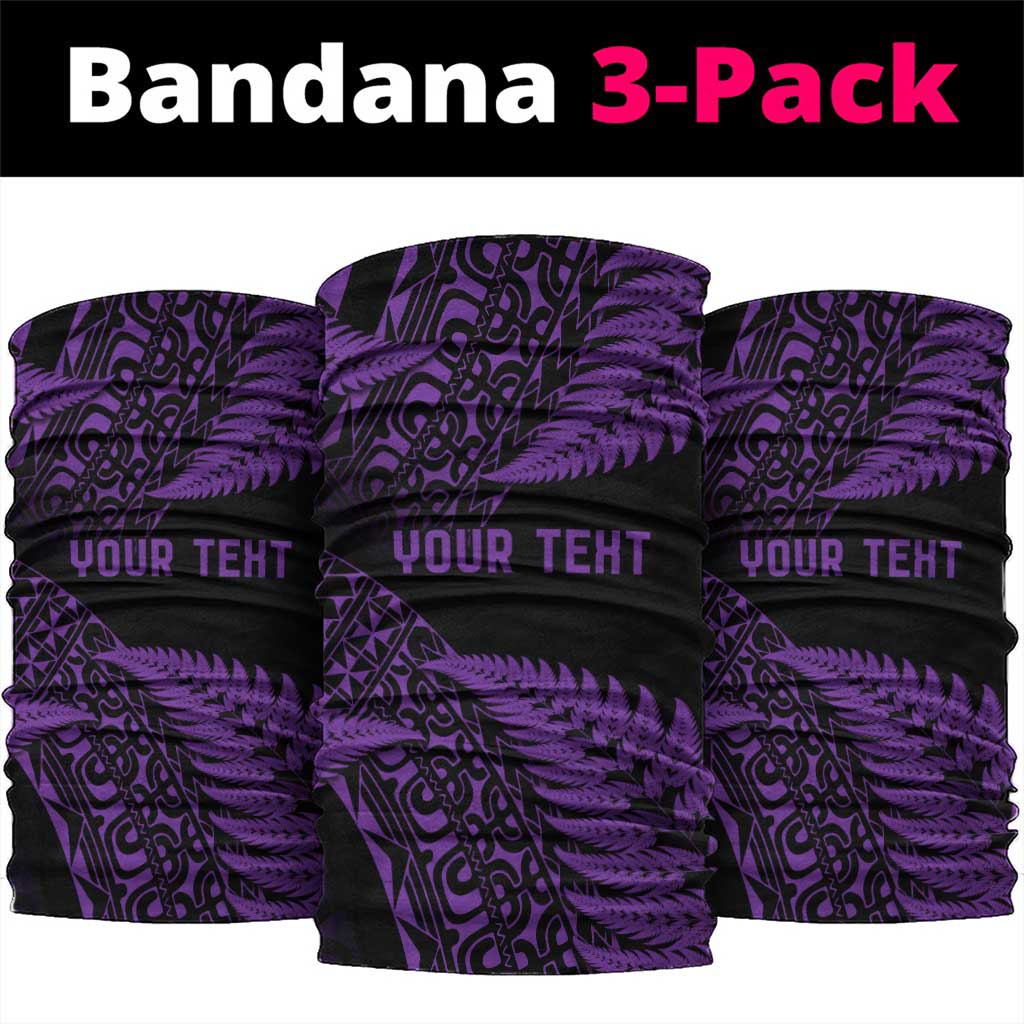 New Zealand Rugby Pacific Personalised Neck Gaiter All Purple Maori Pasifika Fern Pattern LT9 package One Size: 25*50cm Purple - Polynesian Pride
