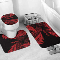 New Zealand Rugby Pacific Personalised Bathroom Set All Red Maori Pasifika Fern Pattern LT9 Mat Set Only (3 pcs) One Size Red - Polynesian Pride