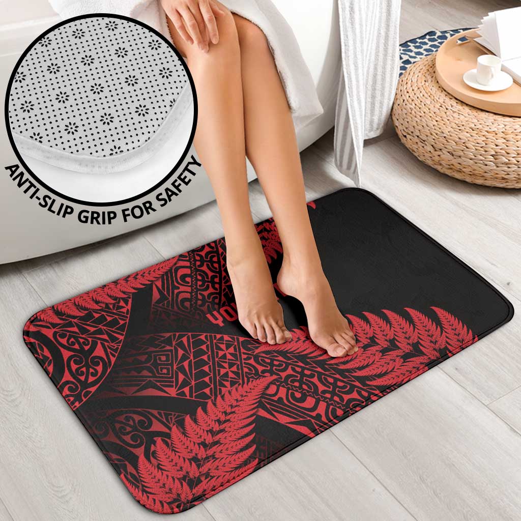 New Zealand Rugby Pacific Personalised Bathroom Set All Red Maori Pasifika Fern Pattern LT9 - Polynesian Pride
