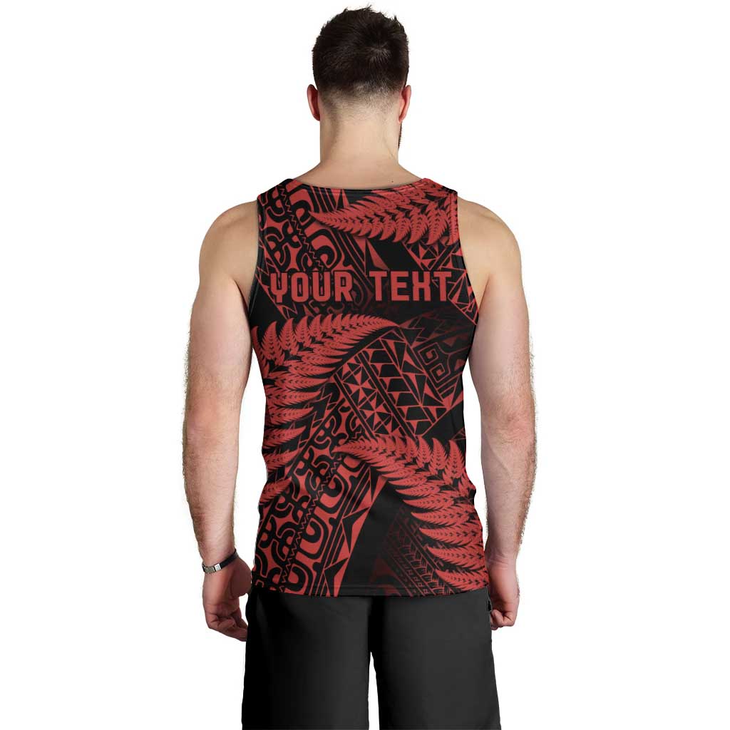 New Zealand Rugby Pacific Personalised Men Tank Top All Red Maori Pasifika Fern Pattern LT9 - Polynesian Pride