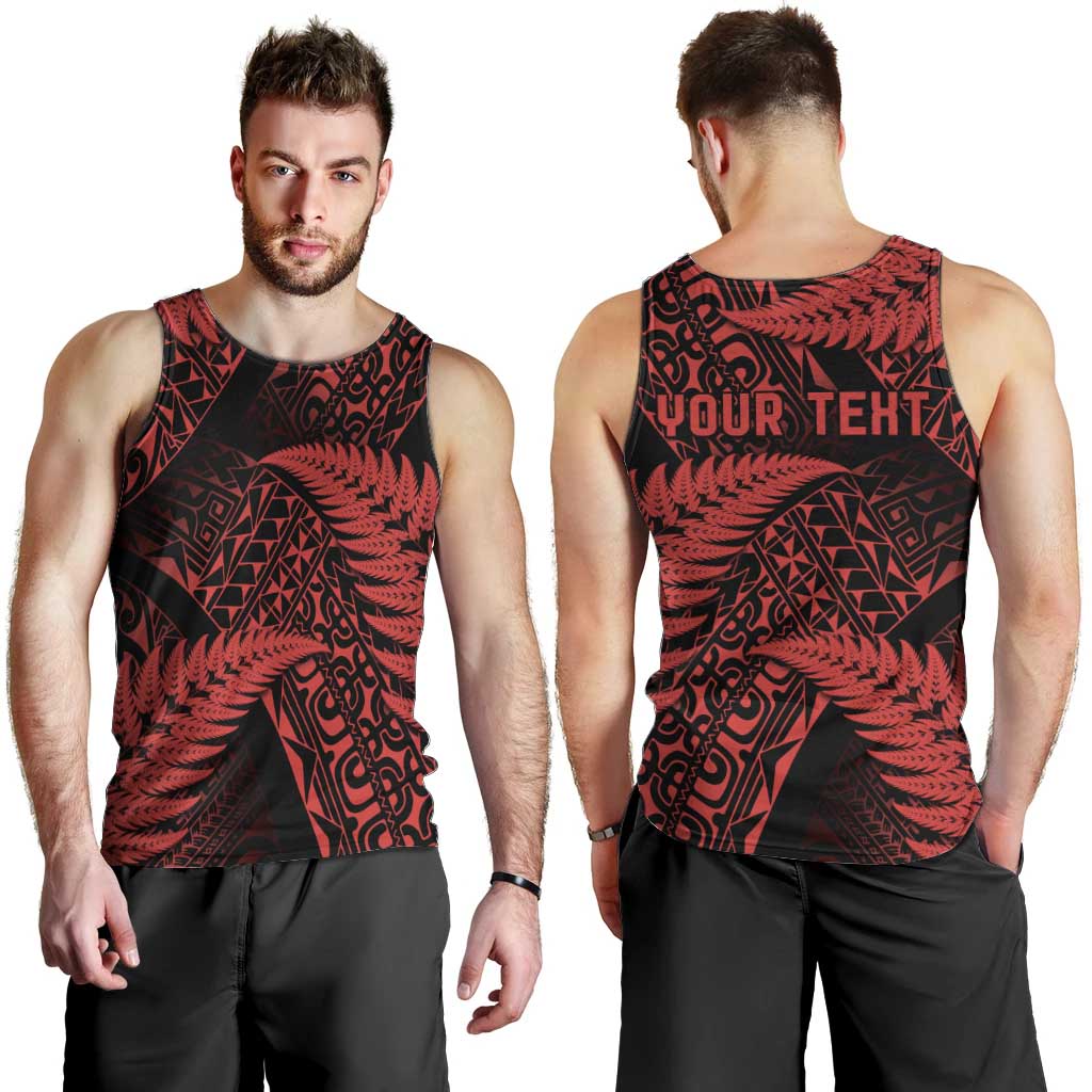 New Zealand Rugby Pacific Personalised Men Tank Top All Red Maori Pasifika Fern Pattern LT9 - Polynesian Pride
