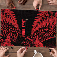 New Zealand Rugby Pacific Personalised Puzzle All Red Maori Pasifika Fern Pattern LT9 - Polynesian Pride