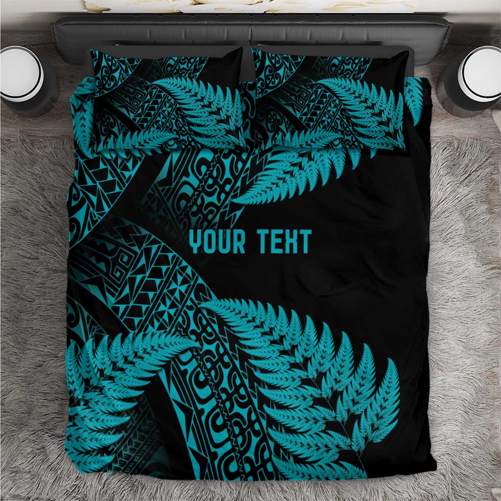 New Zealand Rugby Pacific Personalised Bedding Set All Turquoise Maori Pasifika Fern Pattern LT9 Turquoise - Polynesian Pride