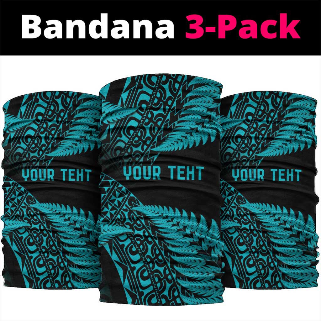 New Zealand Rugby Pacific Personalised Neck Gaiter All Turquoise Maori Pasifika Fern Pattern LT9 package One Size: 25*50cm Turquoise - Polynesian Pride