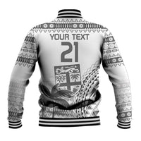 Custom Fiji Rugby Baseball Jacket Polynesian Fijian Masi Palm Tree LT9 - Polynesian Pride