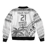 Custom Fiji Rugby Bomber Jacket Polynesian Fijian Masi Palm Tree LT9 - Polynesian Pride