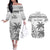 Custom Fiji Rugby Couples Matching Off The Shoulder Long Sleeve Dress and Hawaiian Shirt Polynesian Fijian Masi Palm Tree