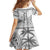 Custom Fiji Rugby Family Matching Off Shoulder Short Dress and Hawaiian Shirt Polynesian Fijian Masi Palm Tree