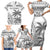 Custom Fiji Rugby Family Matching Short Sleeve Bodycon Dress and Hawaiian Shirt Polynesian Fijian Masi Palm Tree