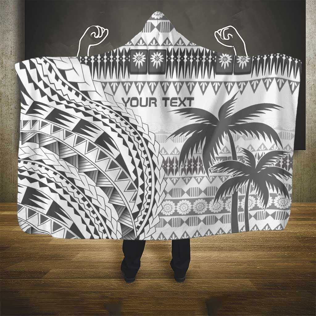 Custom Fiji Rugby Hooded Blanket Polynesian Fijian Masi Palm Tree LT9 - Polynesian Pride