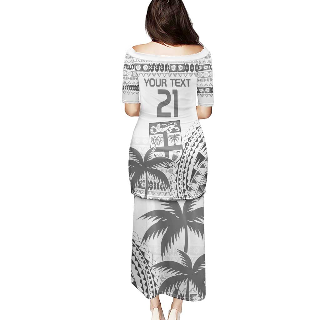 Custom Fiji Rugby Puletasi Polynesian Fijian Masi Palm Tree LT9 - Polynesian Pride