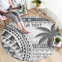 Custom Fiji Rugby Round Carpet Polynesian Fijian Masi Palm Tree LT9 - Polynesian Pride