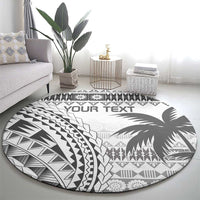 Custom Fiji Rugby Round Carpet Polynesian Fijian Masi Palm Tree LT9 - Polynesian Pride