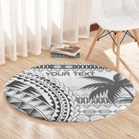 Custom Fiji Rugby Round Carpet Polynesian Fijian Masi Palm Tree LT9 - Polynesian Pride