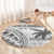 Custom Fiji Rugby Round Carpet Polynesian Fijian Masi Palm Tree