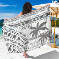 Custom Fiji Rugby Sarong Polynesian Fijian Masi Palm Tree LT9 One Size 44 x 66 inches White - Polynesian Pride