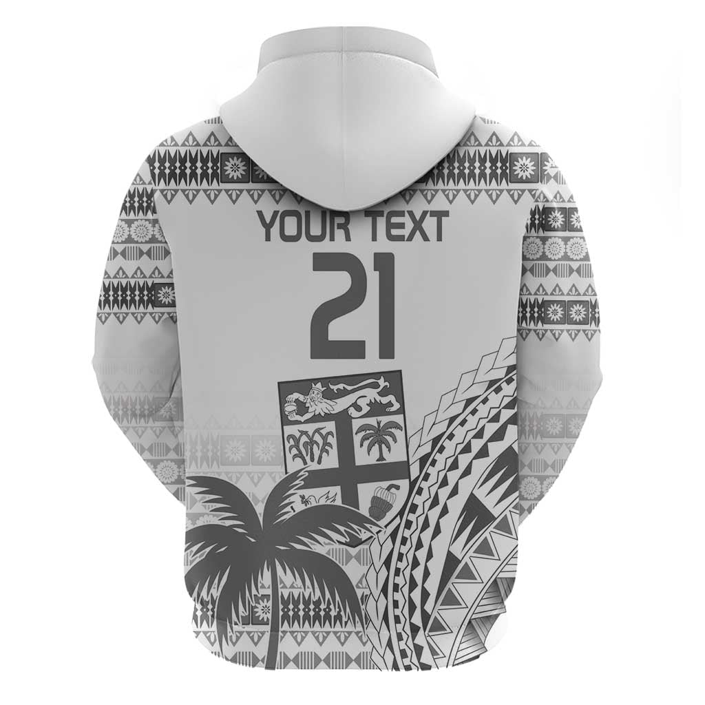Custom Fiji Rugby Zip Hoodie Polynesian Fijian Masi Palm Tree LT9 - Polynesian Pride