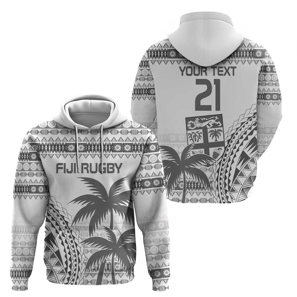 Custom Fiji Rugby Zip Hoodie Polynesian Fijian Masi Palm Tree LT9 - Polynesian Pride