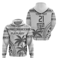 Custom Fiji Rugby Zip Hoodie Polynesian Fijian Masi Palm Tree LT9 - Polynesian Pride