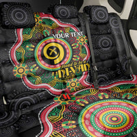 Vanuatu Personalised Back Car Seat Cover Aboriginal Dot Paitnting LT9 - Polynesian Pride