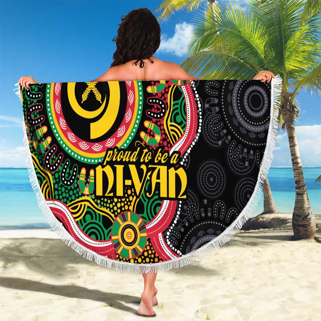 Vanuatu Personalised Beach Blanket Aboriginal Dot Paitnting LT9 - Polynesian Pride