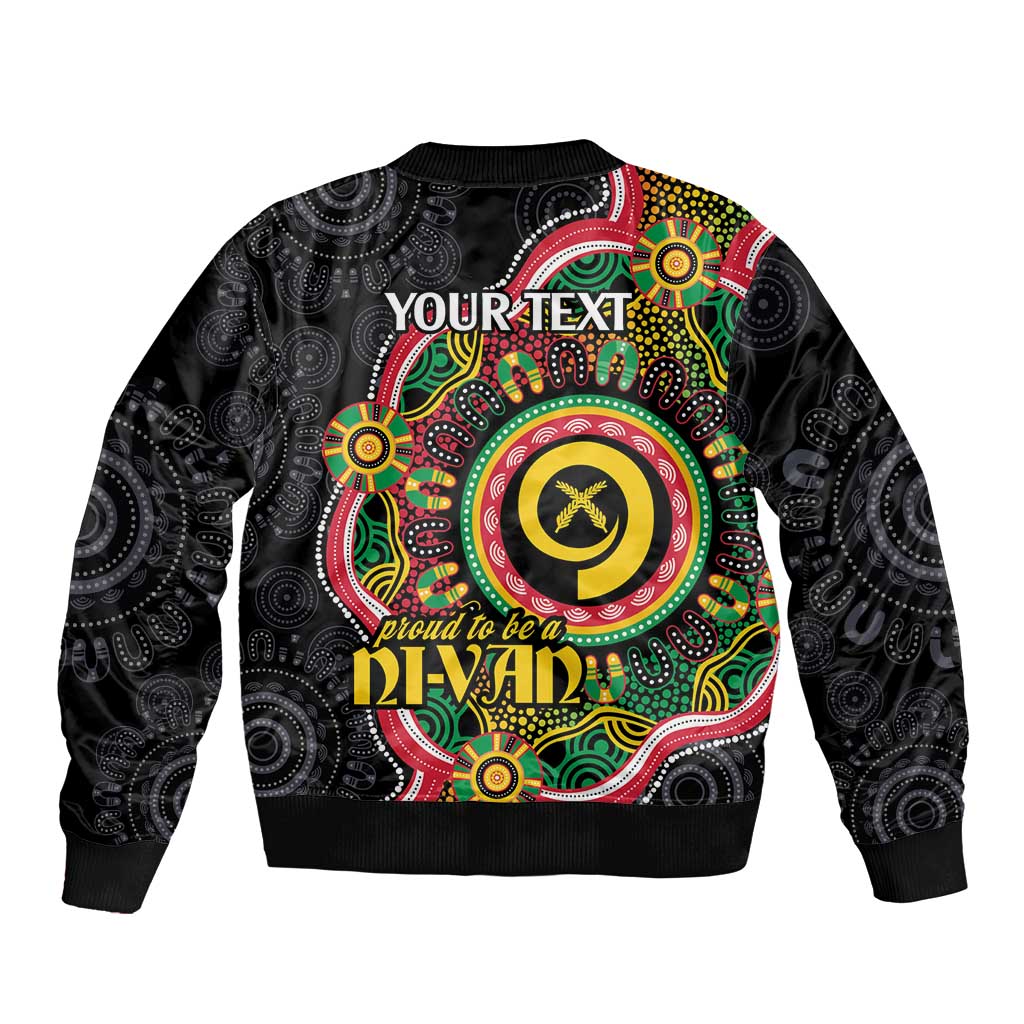 Vanuatu Personalised Bomber Jacket Aboriginal Dot Paitnting LT9 - Polynesian Pride