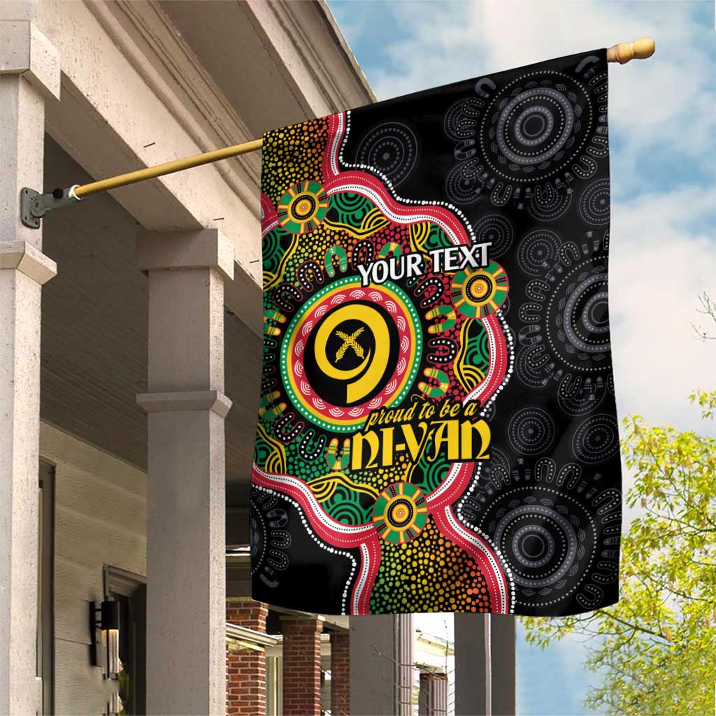 Vanuatu Personalised Garden Flag Aboriginal Dot Paitnting LT9 House Flag Black - Polynesian Pride