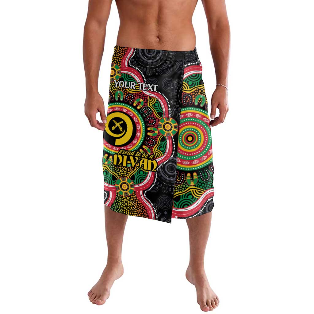 Vanuatu Personalised Lavalava Aboriginal Dot Paitnting LT9 Black - Polynesian Pride