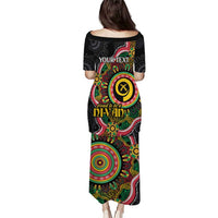 Vanuatu Personalised Puletasi Aboriginal Dot Paitnting LT9 - Polynesian Pride