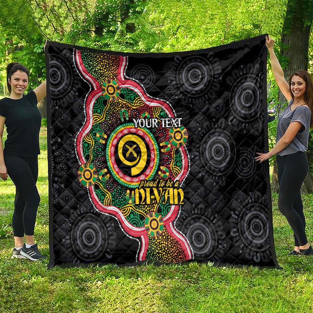 Vanuatu Personalised Quilt Aboriginal Dot Paitnting LT9 - Polynesian Pride