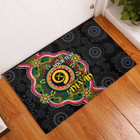 Vanuatu Personalised Rubber Doormat Aboriginal Dot Paitnting LT9 - Polynesian Pride