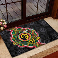 Vanuatu Personalised Rubber Doormat Aboriginal Dot Paitnting LT9 - Polynesian Pride