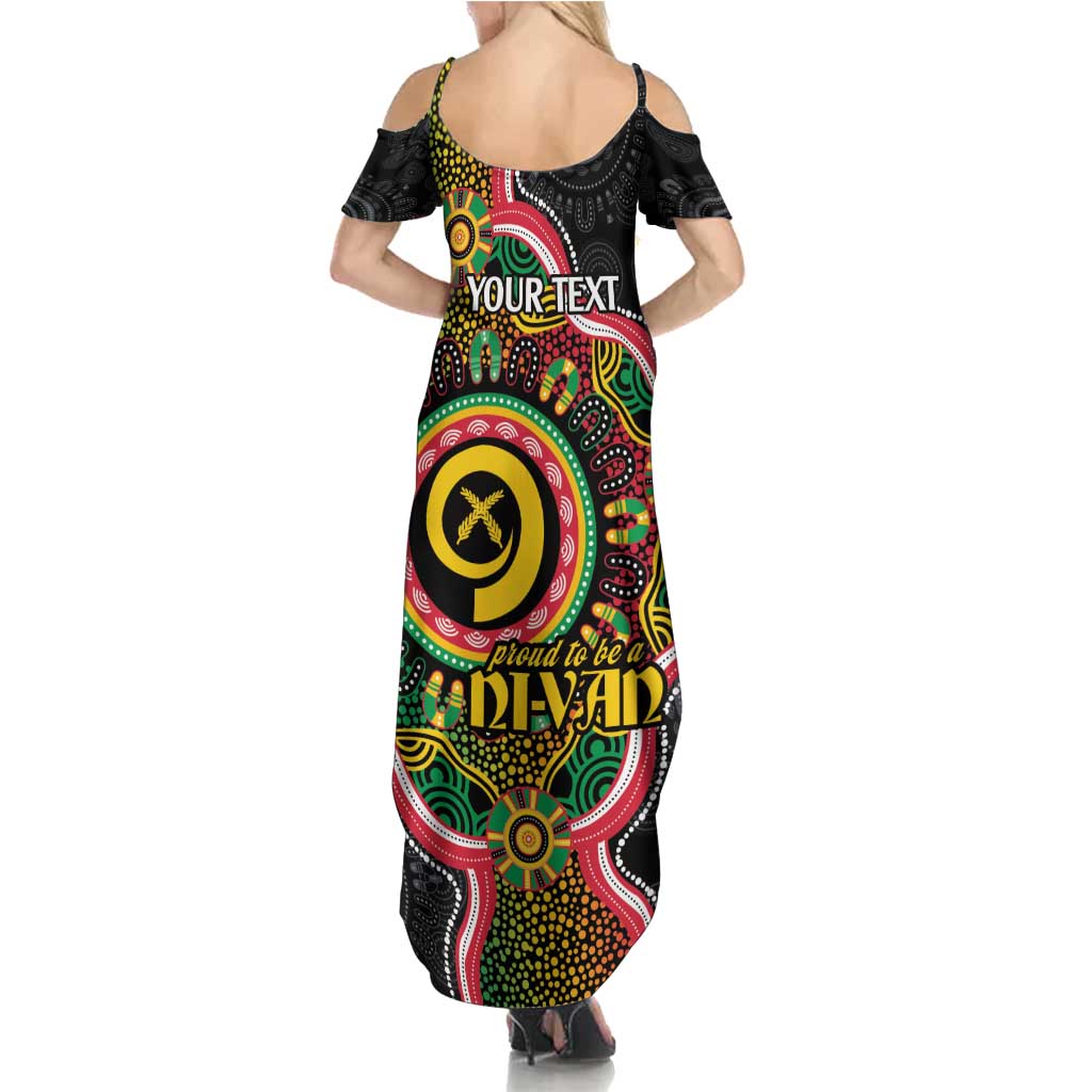 Vanuatu Personalised Summer Maxi Dress Aboriginal Dot Paitnting LT9 - Polynesian Pride