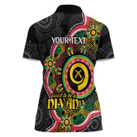 Vanuatu Personalised Women Polo Shirt Aboriginal Dot Paitnting LT9 - Polynesian Pride