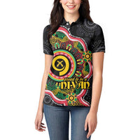 Vanuatu Personalised Women Polo Shirt Aboriginal Dot Paitnting LT9 - Polynesian Pride