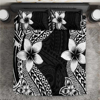 Lotu Tamaiti White Sunday Bedding Set Pacific Plumeria Flowers - Black Version LT9 Black - Polynesian Pride