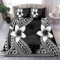 Lotu Tamaiti White Sunday Bedding Set Pacific Plumeria Flowers - Black Version LT9 - Polynesian Pride