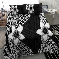 Lotu Tamaiti White Sunday Bedding Set Pacific Plumeria Flowers - Black Version LT9 - Polynesian Pride
