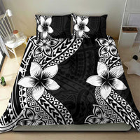Lotu Tamaiti White Sunday Bedding Set Pacific Plumeria Flowers - Black Version LT9 - Polynesian Pride