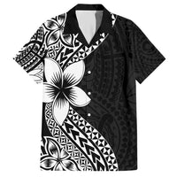 Lotu Tamaiti White Sunday Hawaiian Shirt Pacific Plumeria Flowers - Black Version LT9 Black - Polynesian Pride